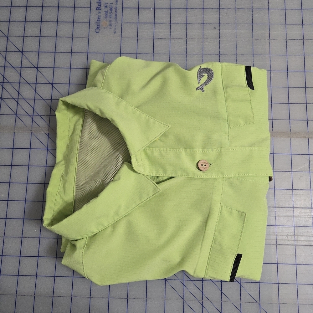 Mojo Preformace Fishing Light Green Button-Up Shirt, Lightweighr, SPF, Outdoor - Picture 8 of 9